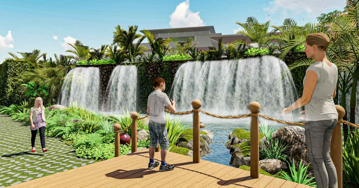 DIC thiết kế, thi công lắp đặt đài phun, thác tràn Tokyo Garden