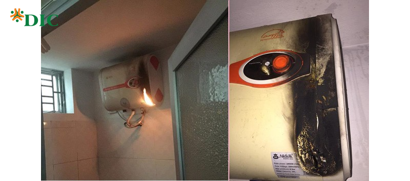 bình nóng lạnh bị cháy nổ