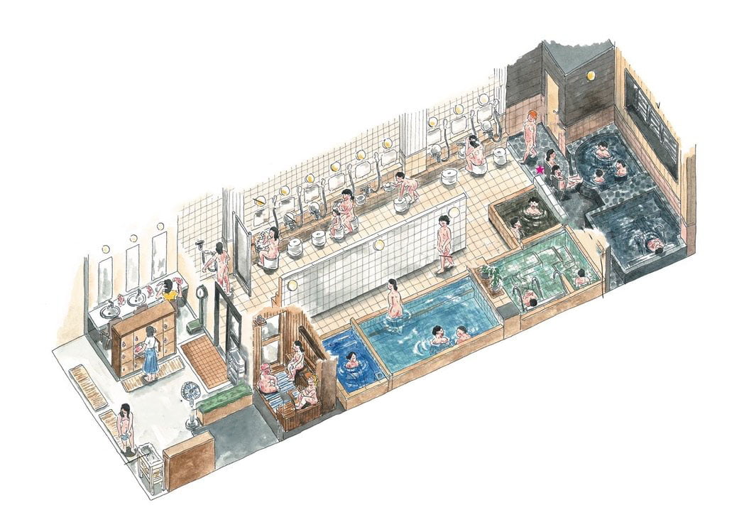 Mô hình onsen chuẩn Nhật