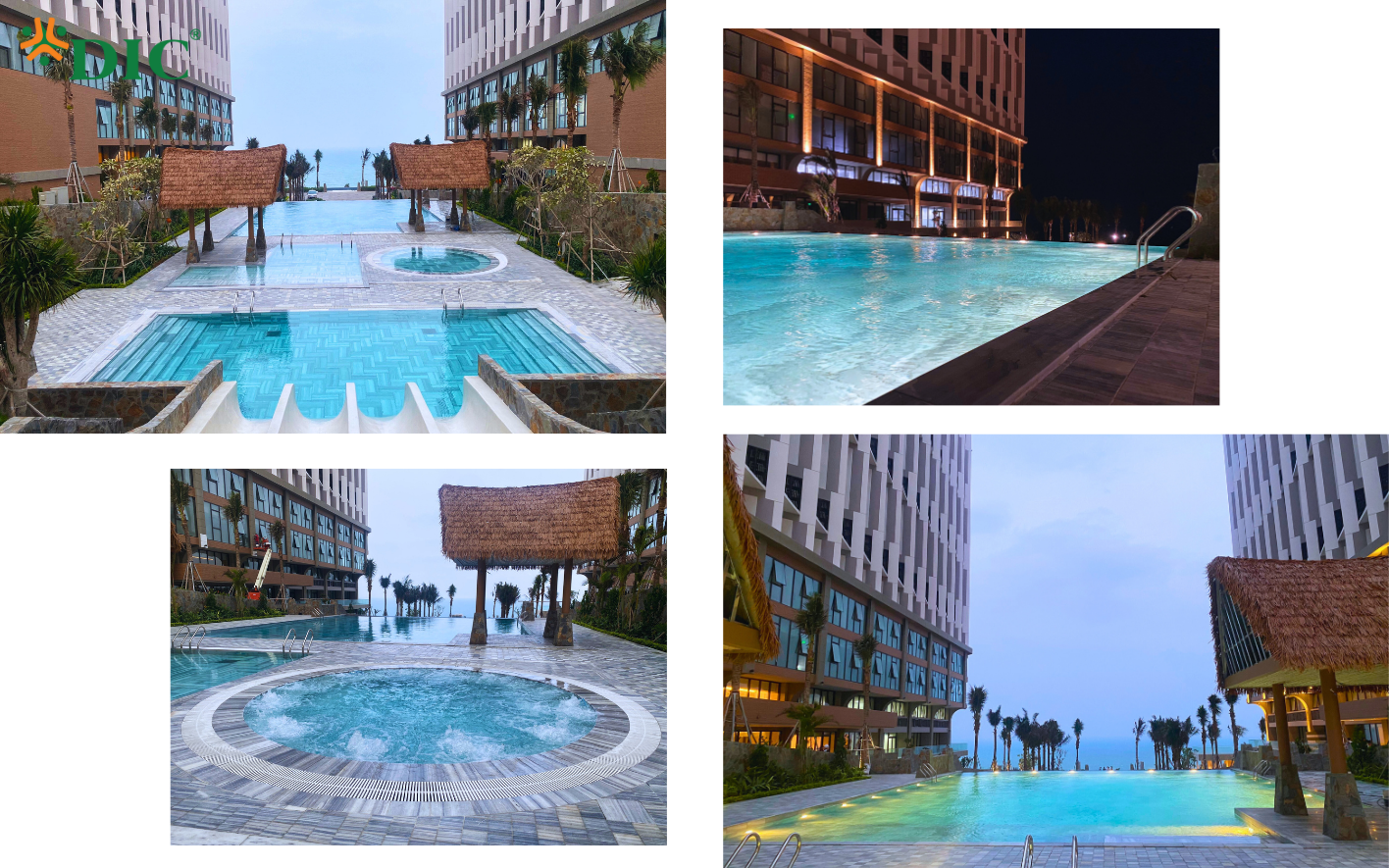 Thiết kế và thi công bể bơi 16 Bể sục: ngoài trời, có đầu sục khí–nước thư giãn, đặt cạnh khu trẻ em