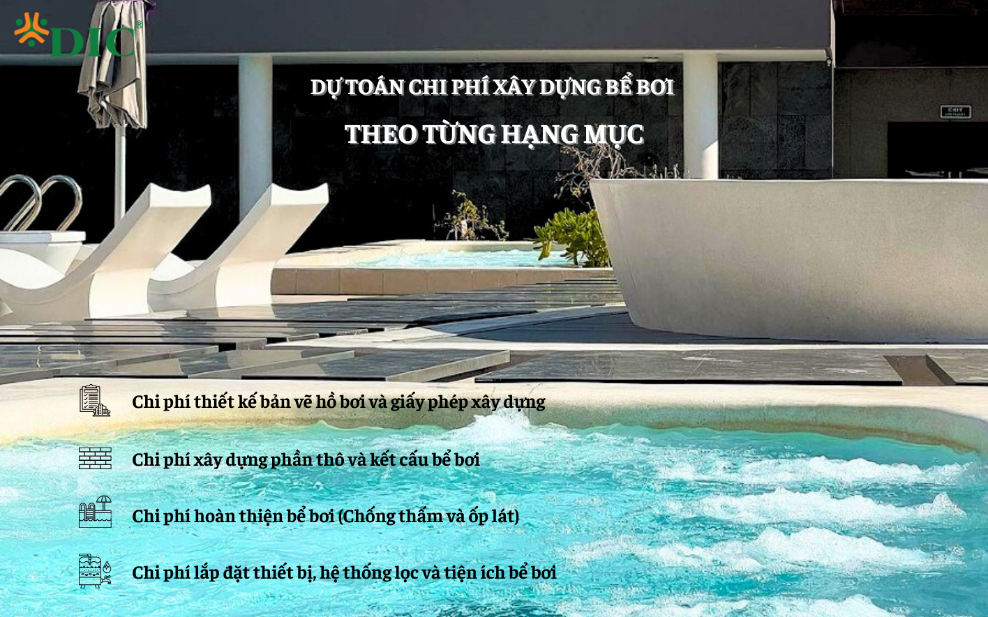 dự toán chi phí xây dựng bể bơi theo từng hạng mùng chi tiết