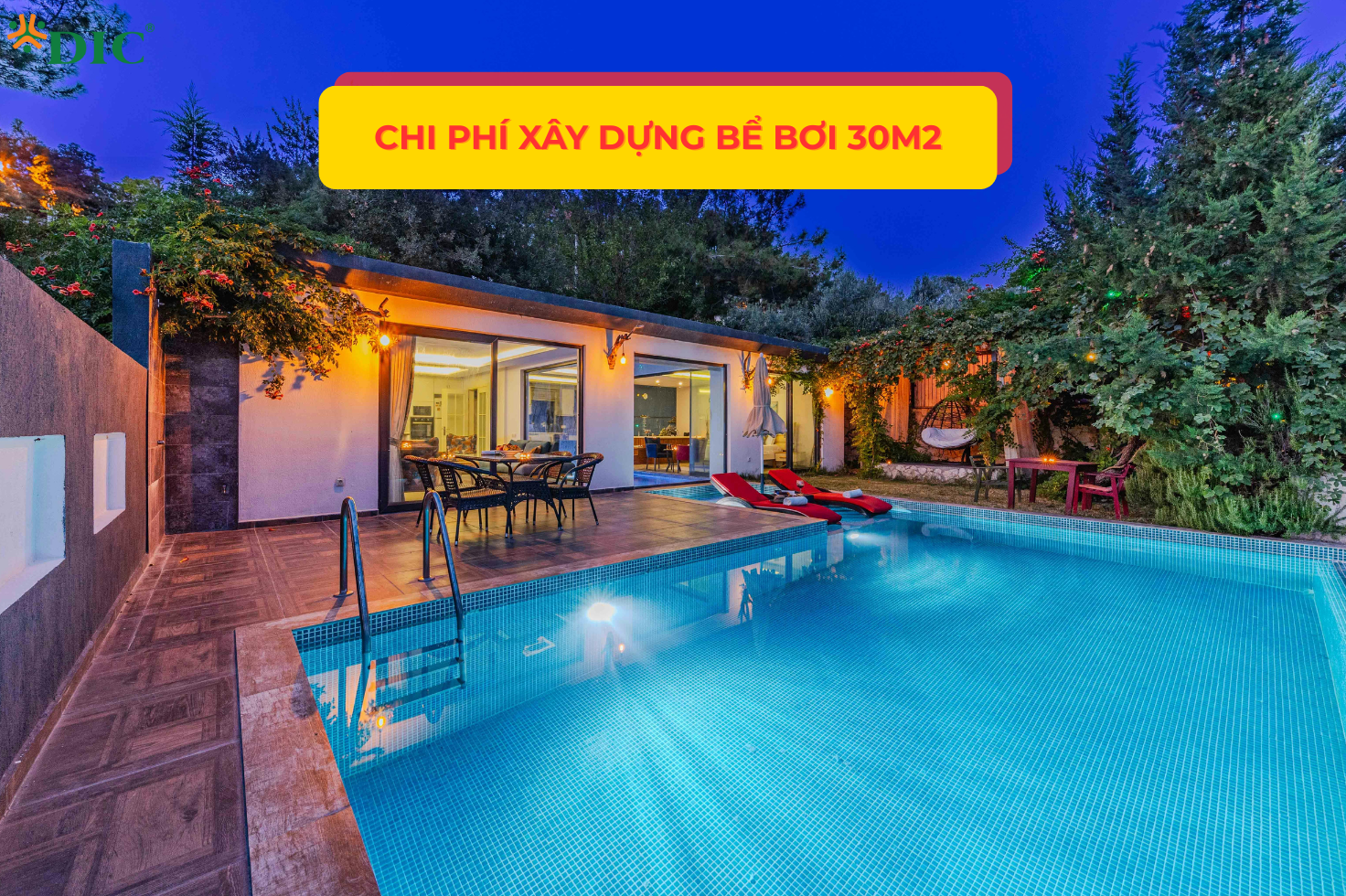 Chi phí xây bể bơi 30m2 trọn gói hết bao nhiêu?