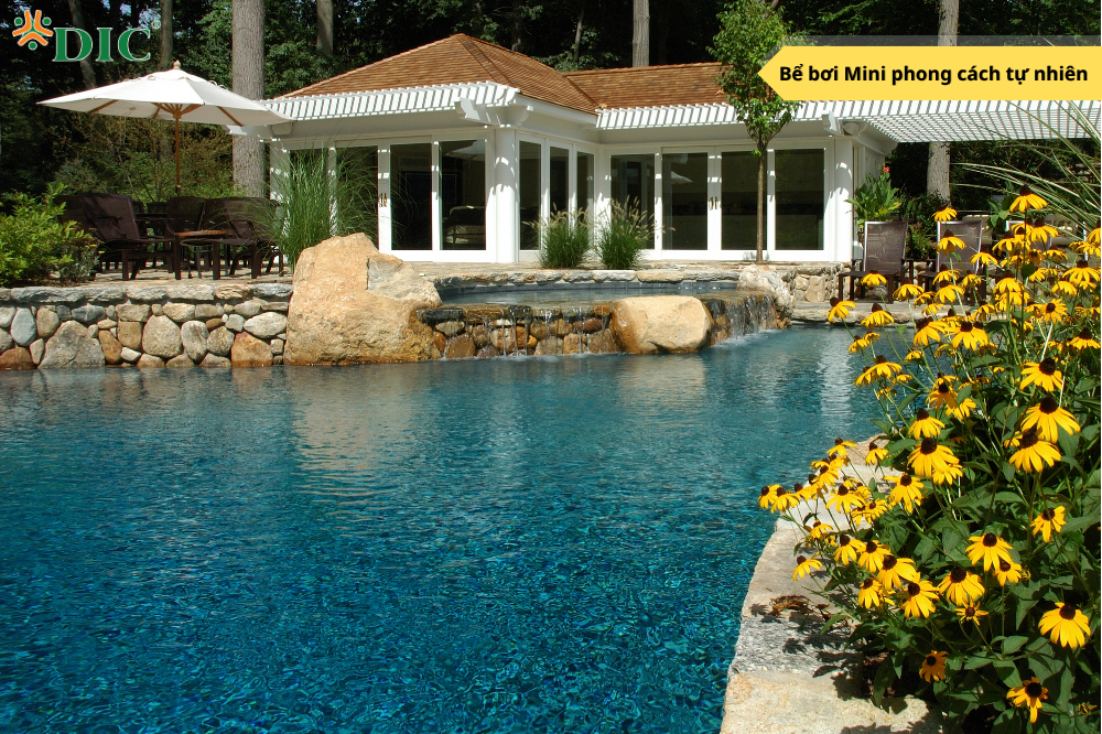 Thiết kế bể bơi mini phong cách tự nhiên đẹp