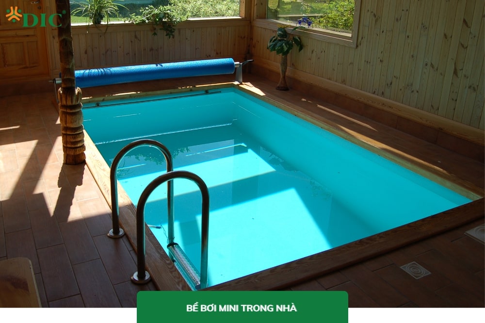Thiết kế bể bơi mini trong nhà sang trọng