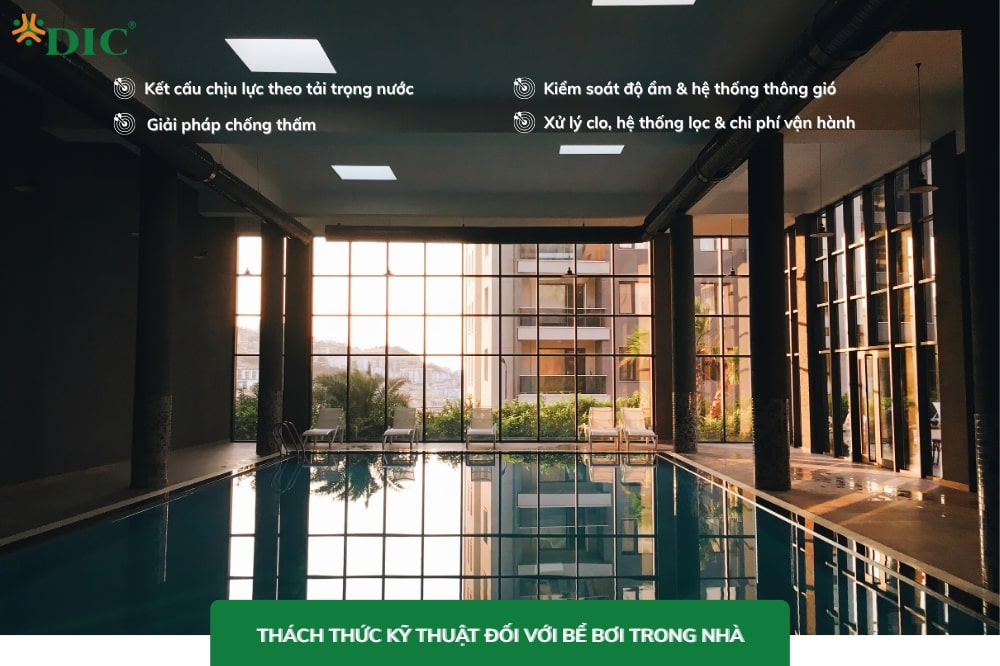 Những yêu cầu kỹ thuật khắt khe trong thi công bể bơi trong nhà