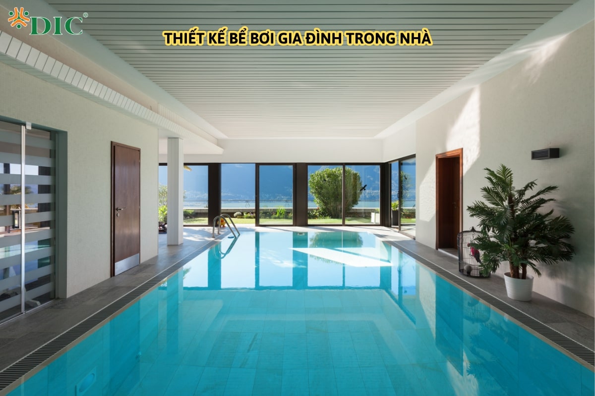 thiết kế bể bơi trong nhà trọn gói cho gia đình
