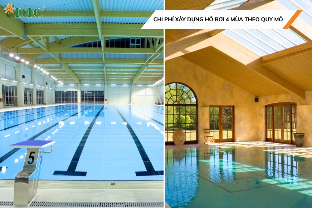 Tổng quan chi phí xây dựng hồ bơi 4 mùa theo quy mô