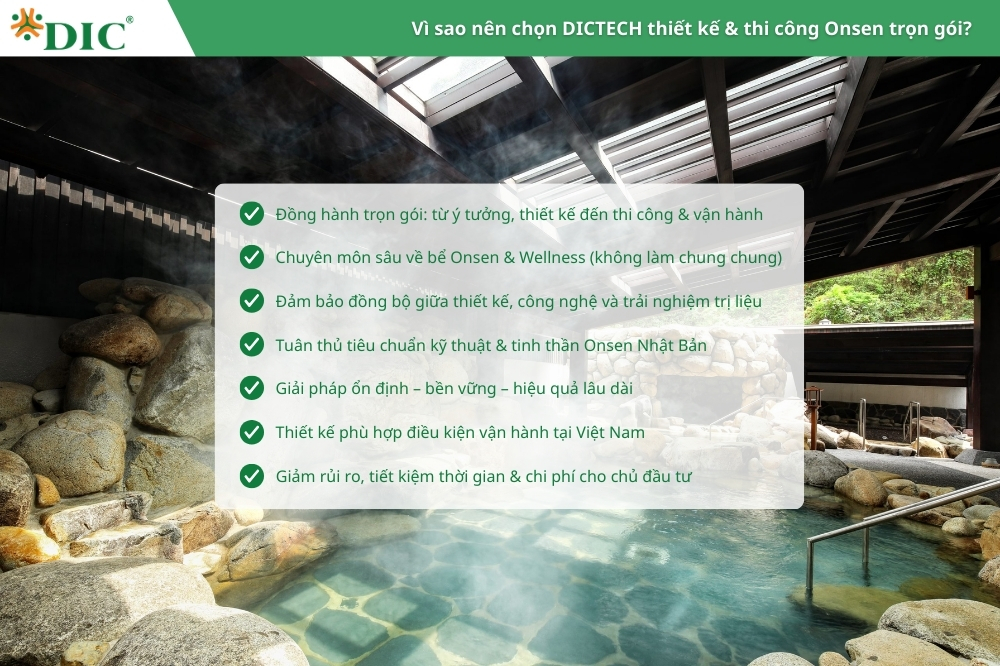 DICTECH - lựa chọn số 1 dịch vụ thiết kế và thi công onsen trọn gói