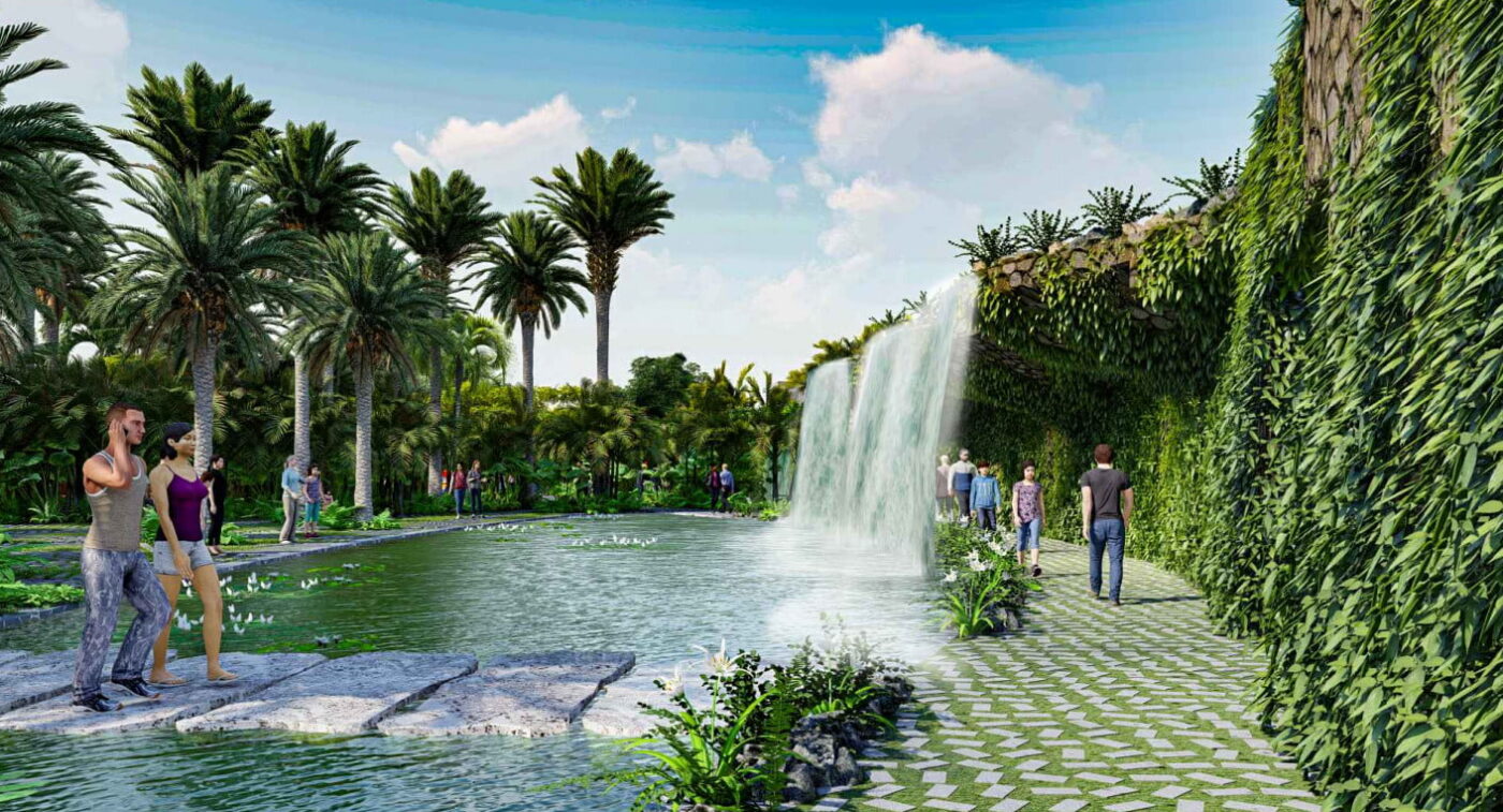 Sun Grand City Feria – DIC tư vấn thiết kế, cung cấp và lắp đặt hệ thống đài phun, thác tràn Tokyo Garden