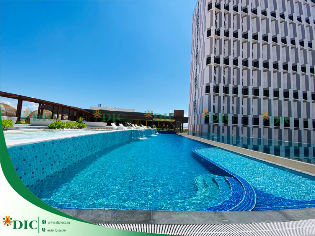 Hoàn thiện bể bơi khoáng nhân tạo, bể jacuzzi, sauna steam Khu nhà dịch vụ Apec Mandala Mũi Né