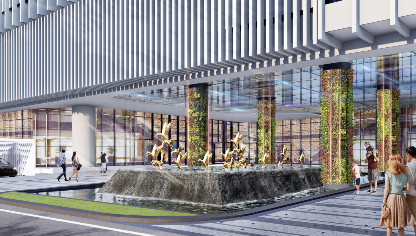 Cập nhật tiến độ thi công công nghệ đài phun nước, bể bơi bốn mùa dự án Sun Grand City Tây Hồ